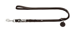 Hunter - Laisse Solid Education en Cuir de Bœuf Marron