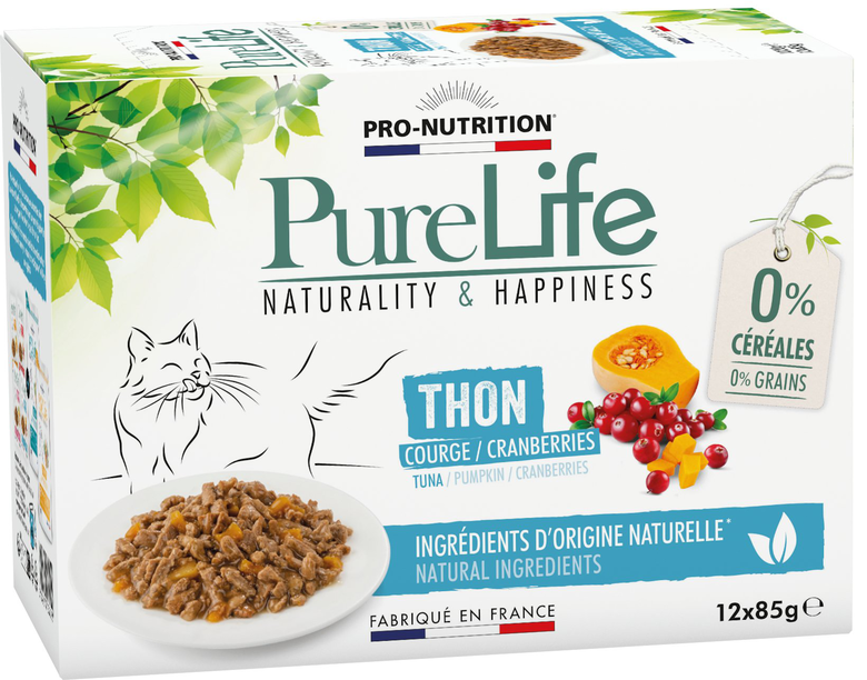 Flatazor - Pochons PURELIFE Effilés en Sauce au Thon pour Chat - 12x85g Image numéro 1 Flatazor - Pochons PURELIFE Effilés en Sauce au Thon pour Chat - 12x85g Image numéro 1