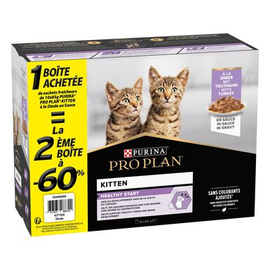 Pro Plan - Pochons Kitten Healthy Start Dinde en Sauce - 10x85g le 2ème à - 60%