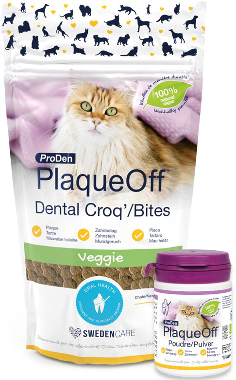 Proden - Plaque Off Friandises Dental Croq'/Bites pour Chats - 60g Image numéro 1 Proden - Plaque Off Friandises Dental Croq'/Bites pour Chats - 60g Image numéro 1
