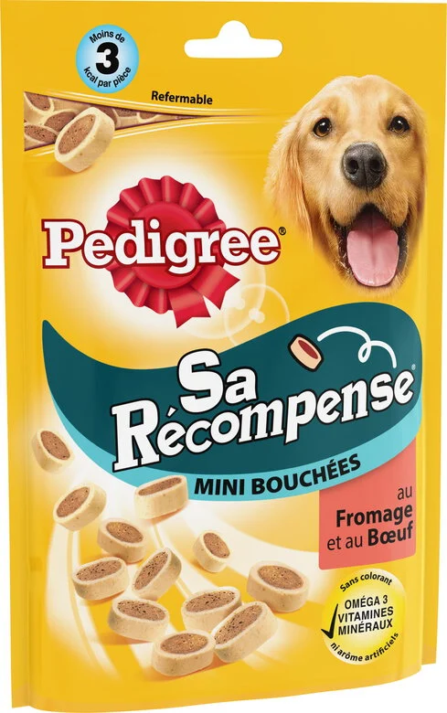 Pedigree - Friandises Récompense en Mini Bouchées au Fromage et Bœuf pour Chien - 140g Image numéro 1 Pedigree - Friandises Récompense en Mini Bouchées au Fromage et Bœuf pour Chien - 140g Image numéro 1