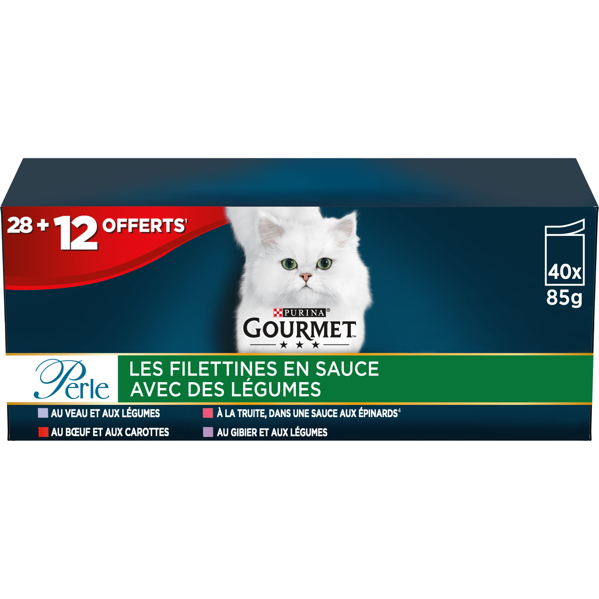 Gourmet -  Sachets Fra&icirc;cheur Perle Les Filettines Avec L&eacute;gumes pour Chat Adultes - 40x85g Image num&eacute;ro 6