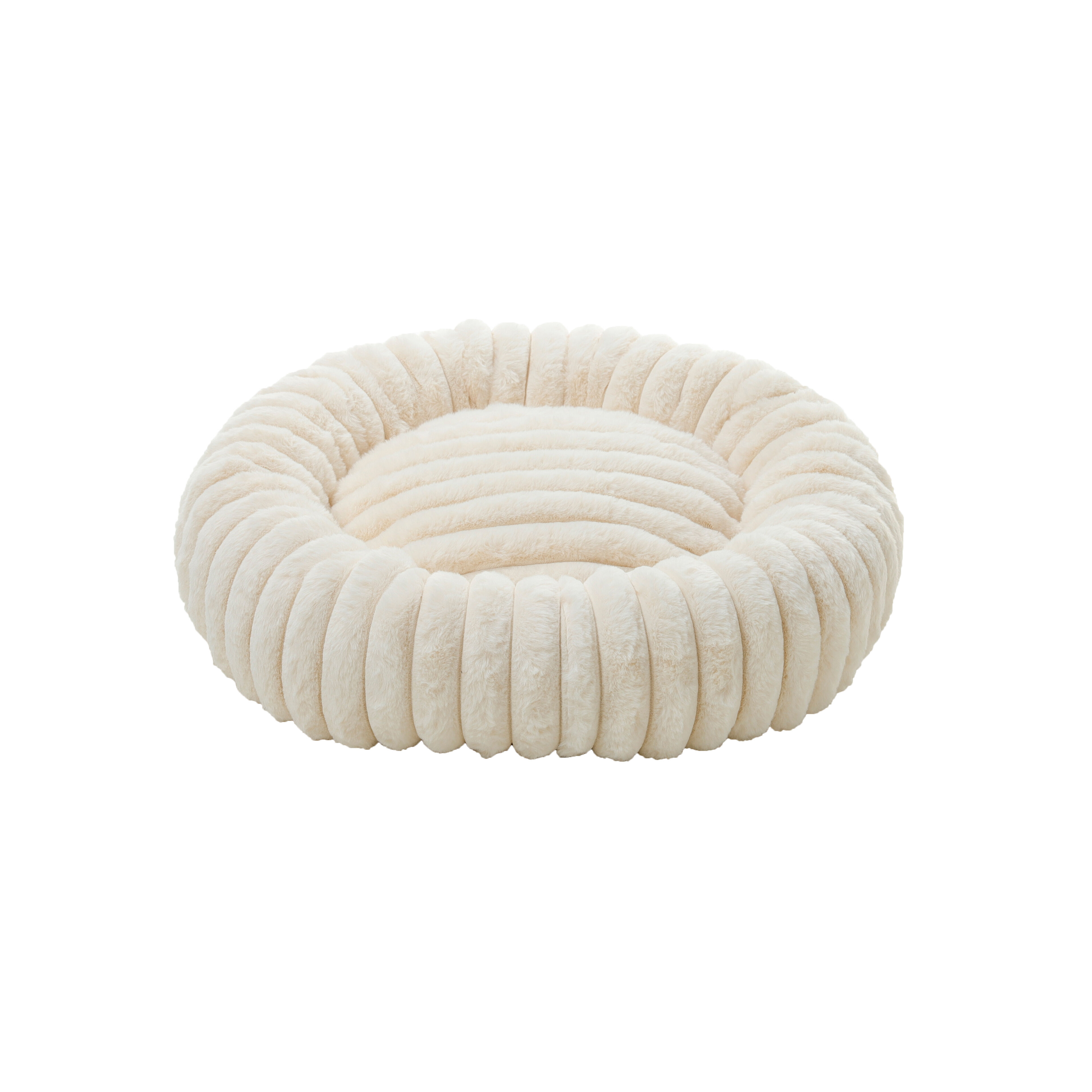 Leeby - Donut Velours C&ocirc;tel&eacute; pour chats - Cr&egrave;me Image num&eacute;ro 4