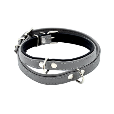 Comme Un Roi - Collier Cuir So Nature Gris pour Chien