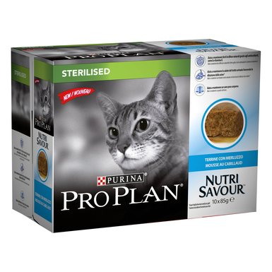 Pro Plan - Pâtée en Mousse NutriSavour au Cabillaud pour Chat - 10x85g
