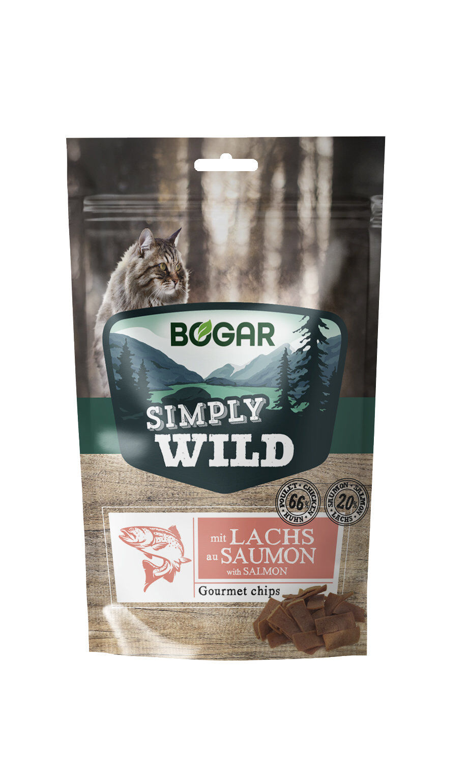 Simply Wild - Friandises Bogar Gourmet Chips au Saumon pour Chats - 50g Image num&eacute;ro 1
