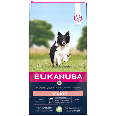 Eukanuba - Croquettes Chien Senior Pour Petite et Moyenne Race Agneau & Riz