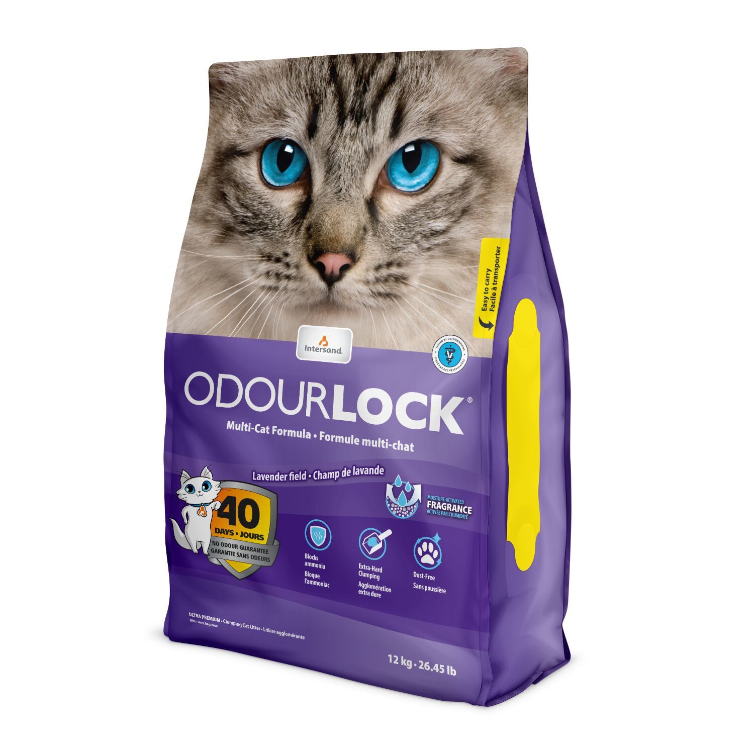 Intersand - Liti&egrave;re OdourLock Brise Lavande pour Chat - 12Kg Image num&eacute;ro 1