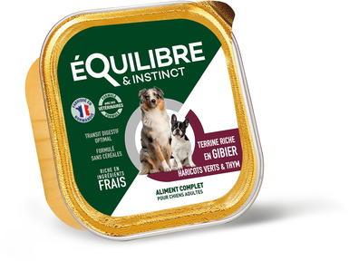 Equilibre & Instinct - Pâtée Gibier et Légumes pour Chiens - 300g