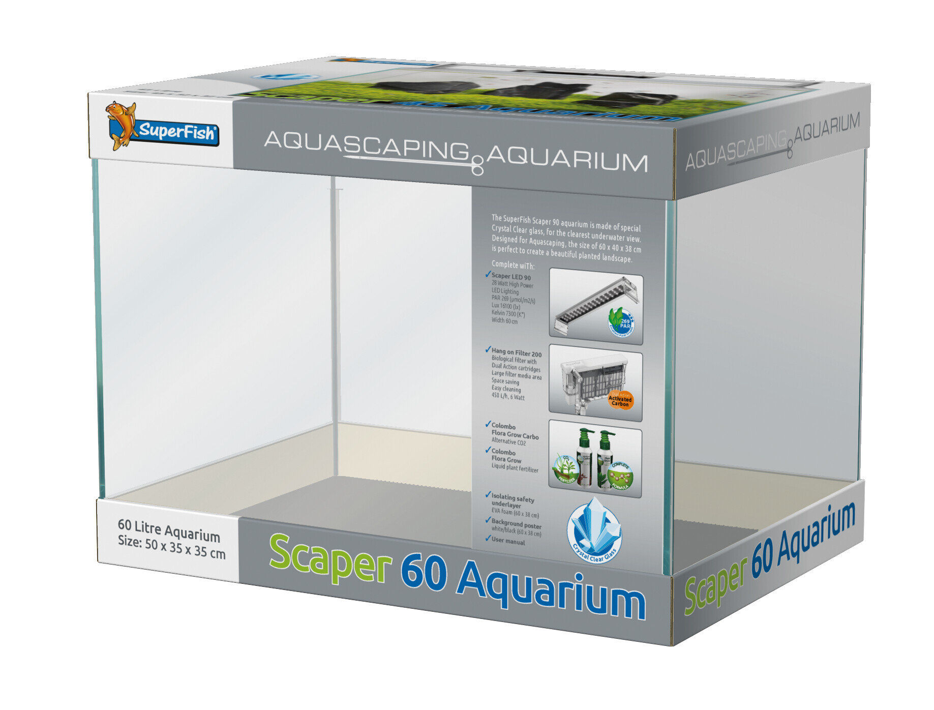 Superfish - Aquarium SCAPER 60 en Verre Crystal Clear - 60L Image num&eacute;ro 2