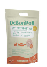 DeBonPoil - Liti&egrave;re V&eacute;g&eacute;tale Agglom&eacute;rante P&ecirc;che pour Chat - 6L/2,8Kg
