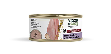 Vigor & Sage - Pâtée Astragale et Dinde pour Chien - 185g