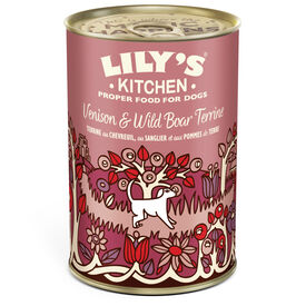 Lily's Kitchen - P&acirc;t&eacute;e sans C&eacute;r&eacute;ales Chevreuil Sanglier et Pomme de Terre pour Chiens Adultes - 400g