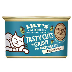 Lily's Kitchen - Bouchées Tasty en Sauce Poulet et Thon pour Chat Senior - 85 g