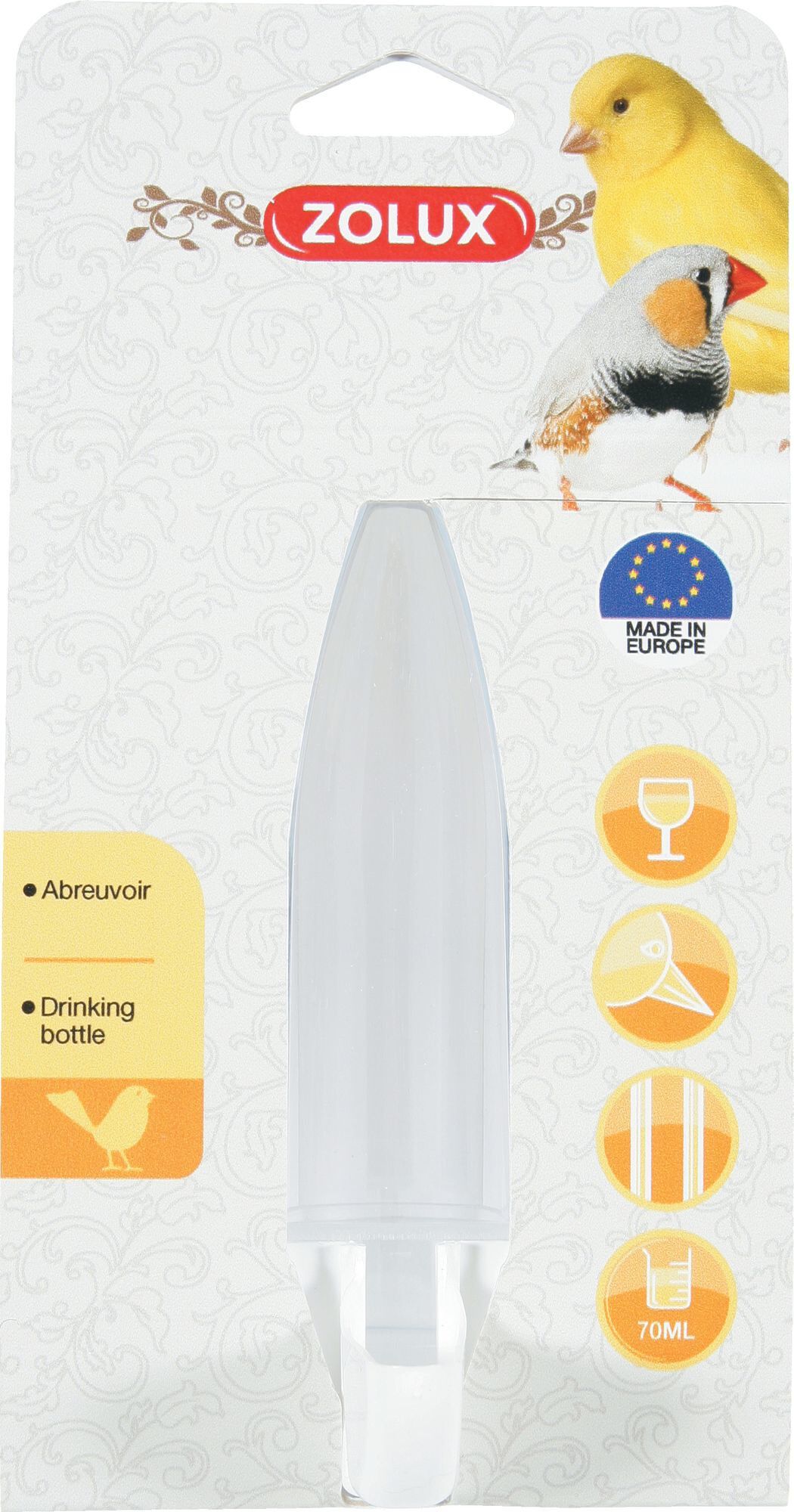 Zolux - Abreuvoir Plat pour Oiseaux &agrave; Bec droit - 70ml Image num&eacute;ro 1