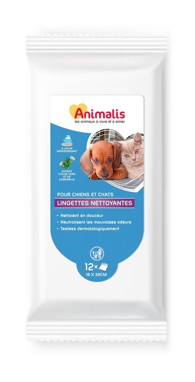 Animalis - Lingettes Nettoyantes Alun pour Chien et Chat - x12 Image numéro 1 Animalis - Lingettes Nettoyantes Alun pour Chien et Chat - x12 Image numéro 1