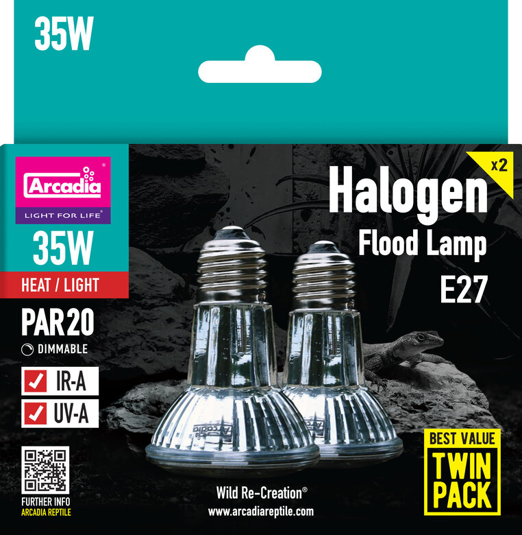 Arcadia - Spots Halogen Basking  (E27) 100 Watt - Réptiles Image numéro 2 Arcadia - Spots Halogen Basking  (E27) 100 Watt - Réptiles Image numéro 2