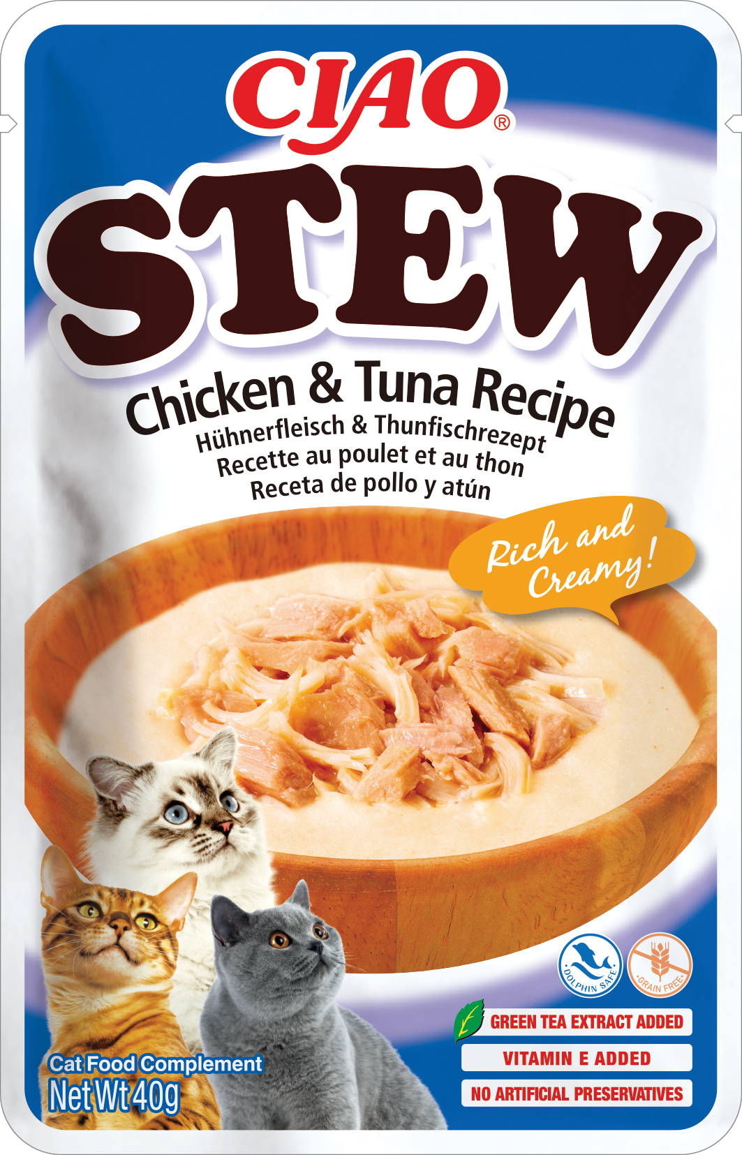 Inaba - Aliment Humide Ciao STEW au Poulet et Thon pour Chats - 40g Image num&eacute;ro 1