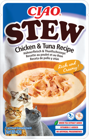 Inaba - Aliment Humide Ciao STEW au Poulet et Thon pour Chats - 40g