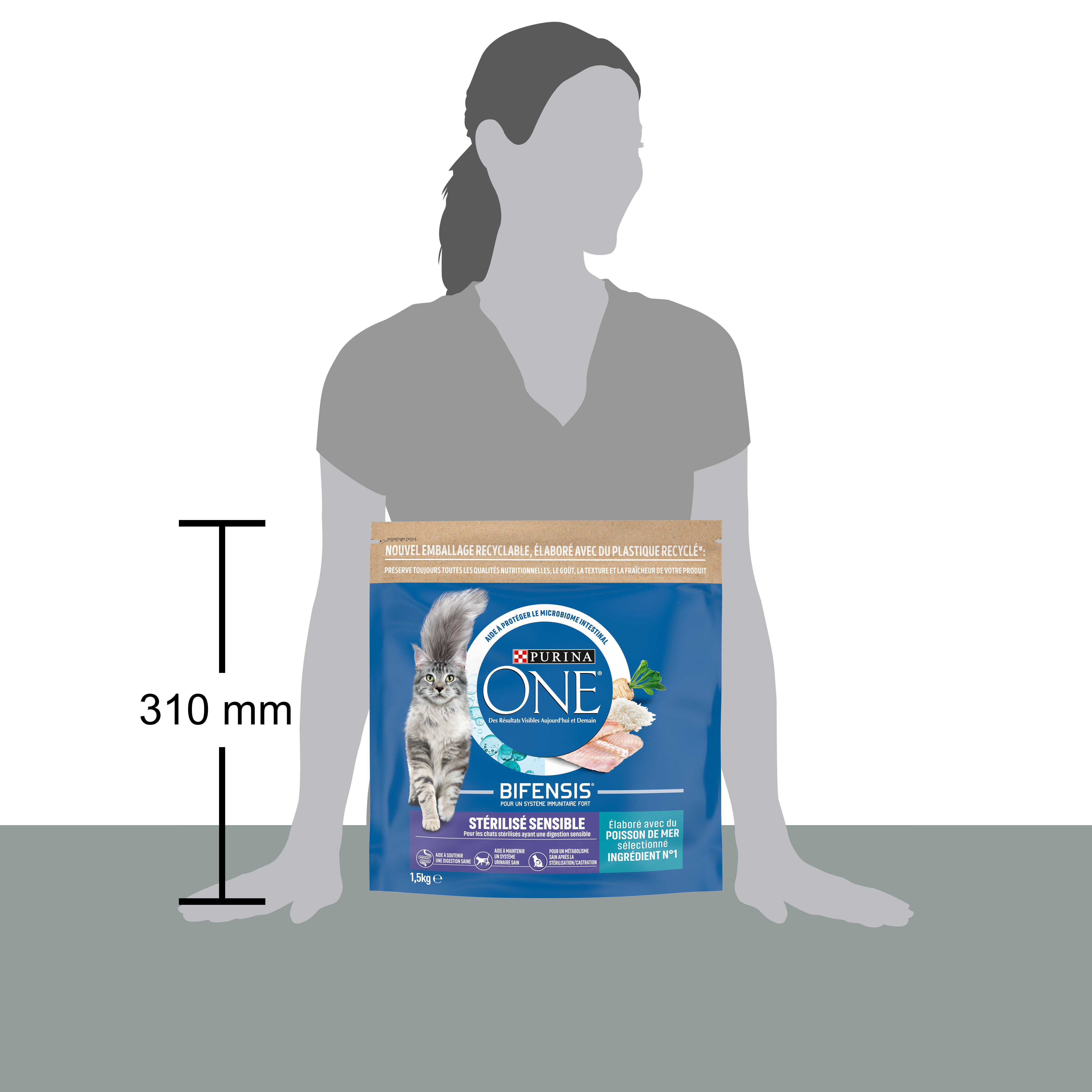 Purina One -  Croquettes Chat St&eacute;rilis&eacute; Sensible Poisson de mer - 1,5kg Image num&eacute;ro 3