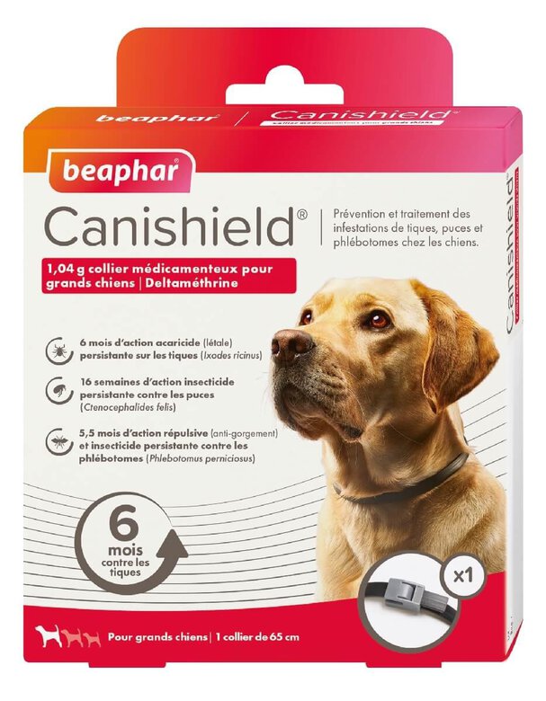 Canishield - Collier Anti-puces Tiques pour Grand Chien - x1 Image numéro 1 Canishield - Collier Anti-puces Tiques pour Grand Chien - x1 Image numéro 1