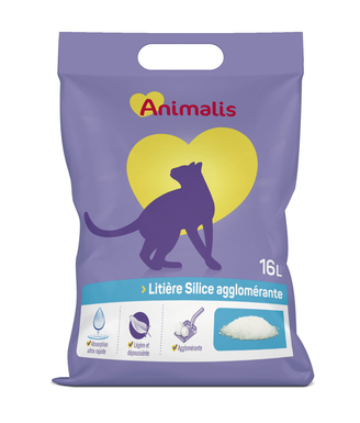 Animalis - Litière Silice Agglomérante pour Chat - 16L