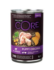 Wellness CORE - Repas Complet Puppy 95% de Poulet et Dinde pour Chiot - 400g