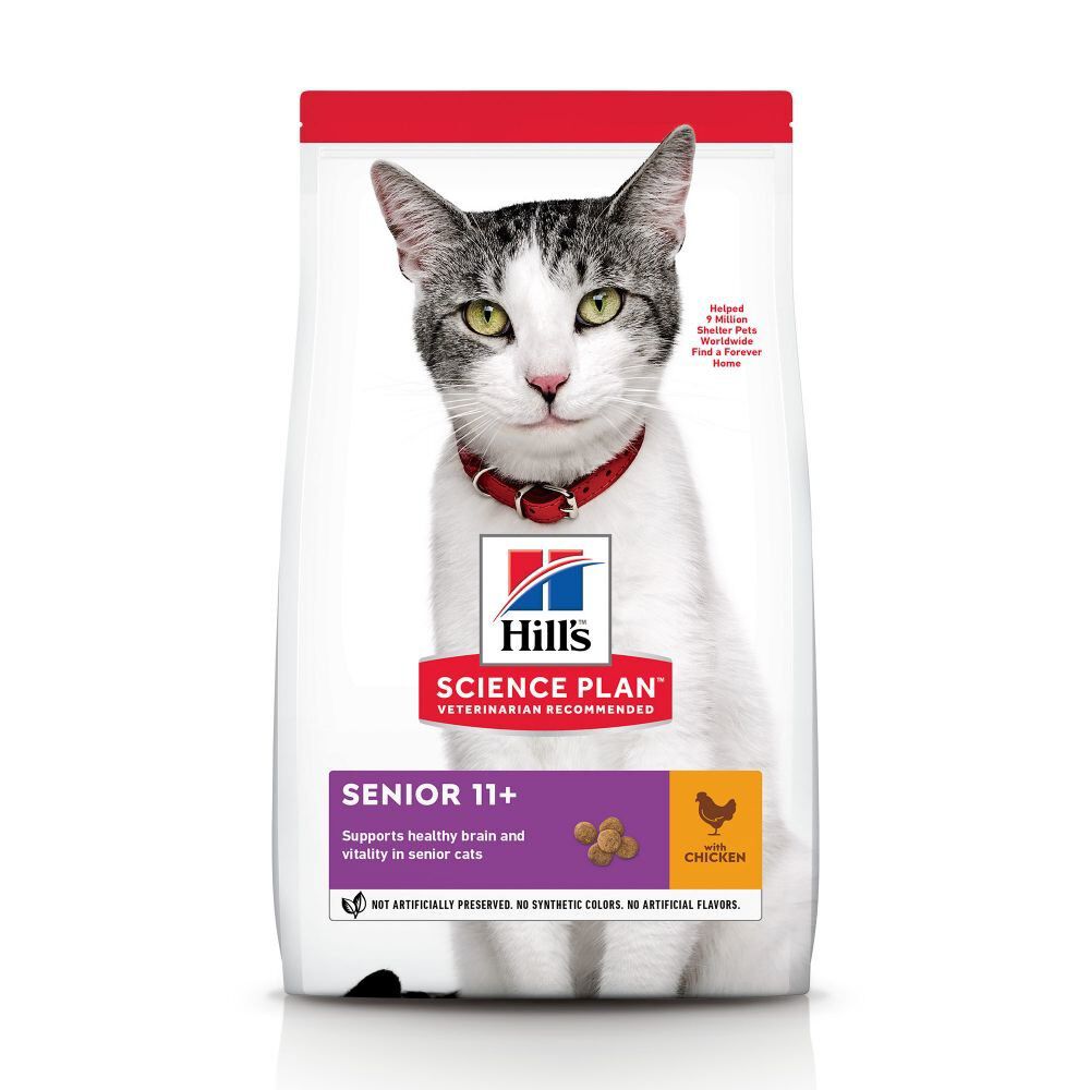 Hill's Science Plan - Senior 11+ Croquettes Pour Chat Ag&eacute; Au Poulet  -  1,5kg Image num&eacute;ro 1