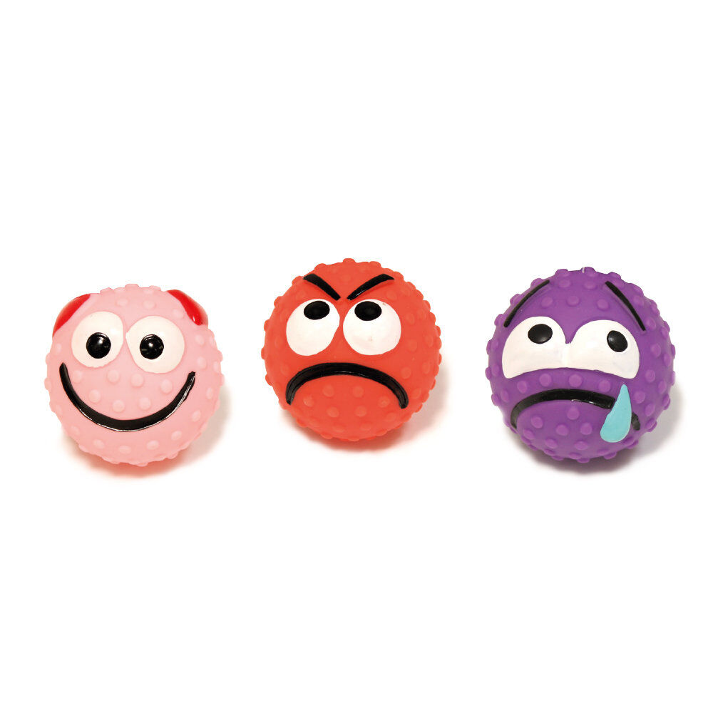 Croci - Jouet Balle Emotic&ocirc;ne en Vinyle pour Chiens - 6,5cm Image num&eacute;ro 1