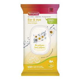Beaphar - Lingettes végétales Oreilles & Yeux pour chiens et chats - x30