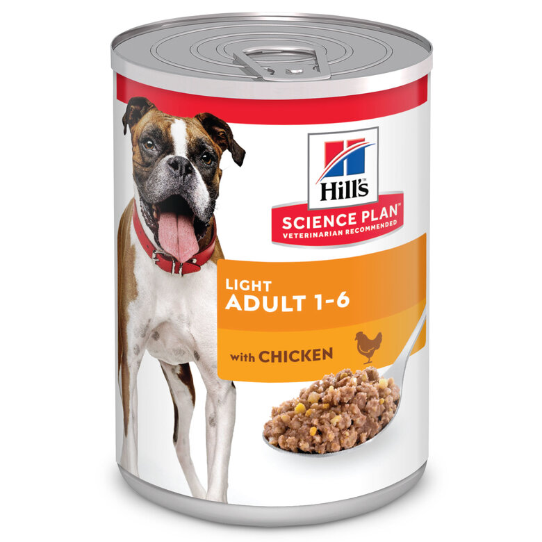 Hill's Science Plan Adult Light boite pour chien poulet 370g image number null