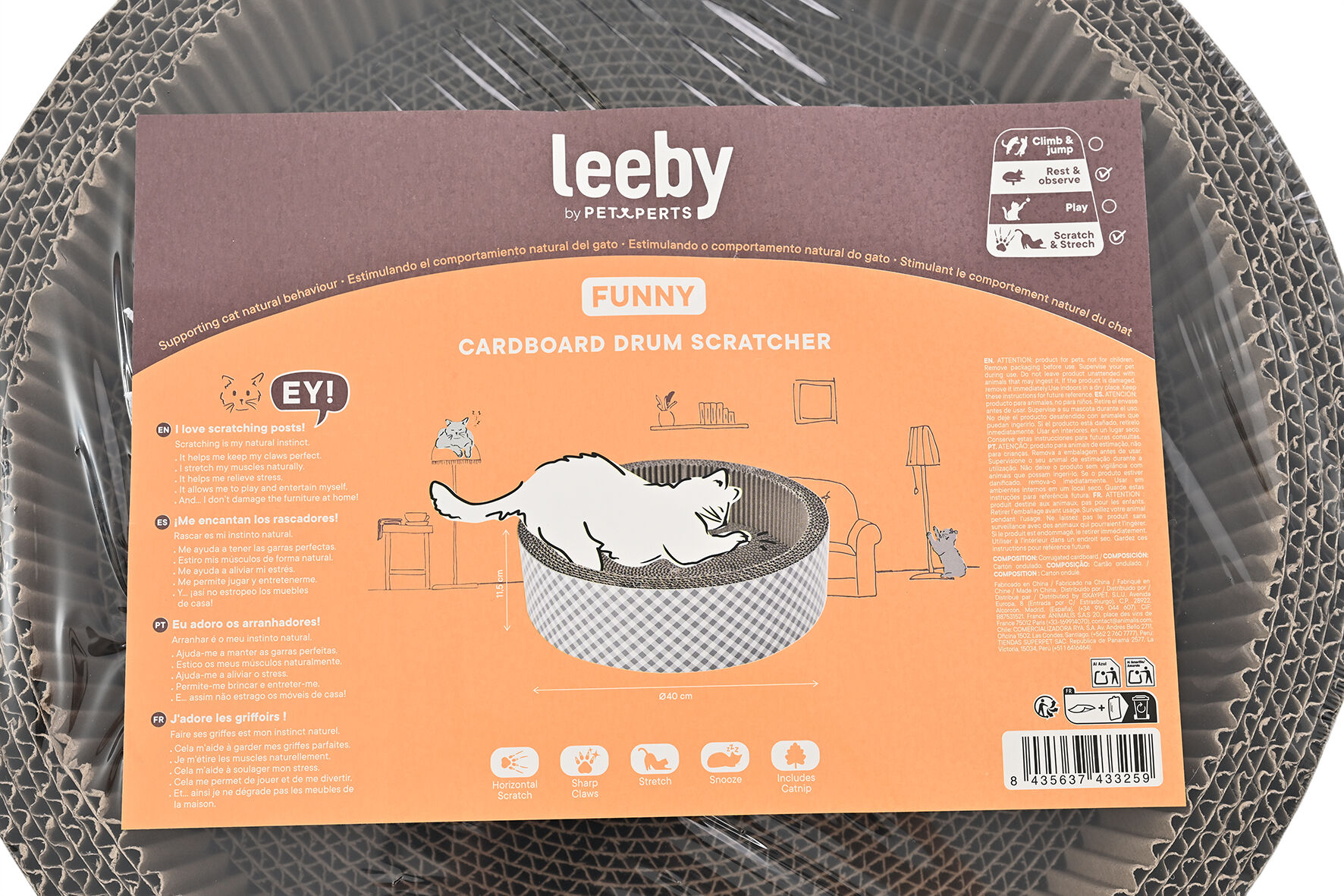Leeby - Griffoir Funny en Carton Vichy pour Chats - 40cm Image num&eacute;ro 7