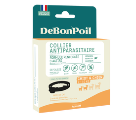 DeBonPoil - Collier Antiparasitaire pour Petit Chien - Noir