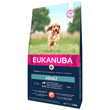 Eukanuba -  Croquettes Chien Adulte Pour Petite et Moyenne Race Saumon&Orge 2,5kg