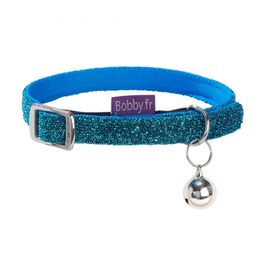 Bobby - Collier Disco Bleu pour Chats - XS