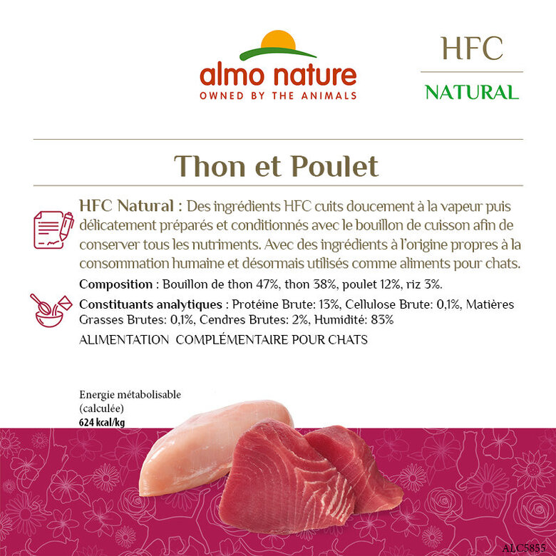 Almo Nature - Sachets Classic en Pack au Thon et Poulet pour Chat - 6x55g Image numéro 2 Almo Nature - Sachets Classic en Pack au Thon et Poulet pour Chat - 6x55g Image numéro 2