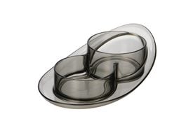 Ferribiella - Gamelle Double Saturno Gris pour Chiens - 350ml/550ml