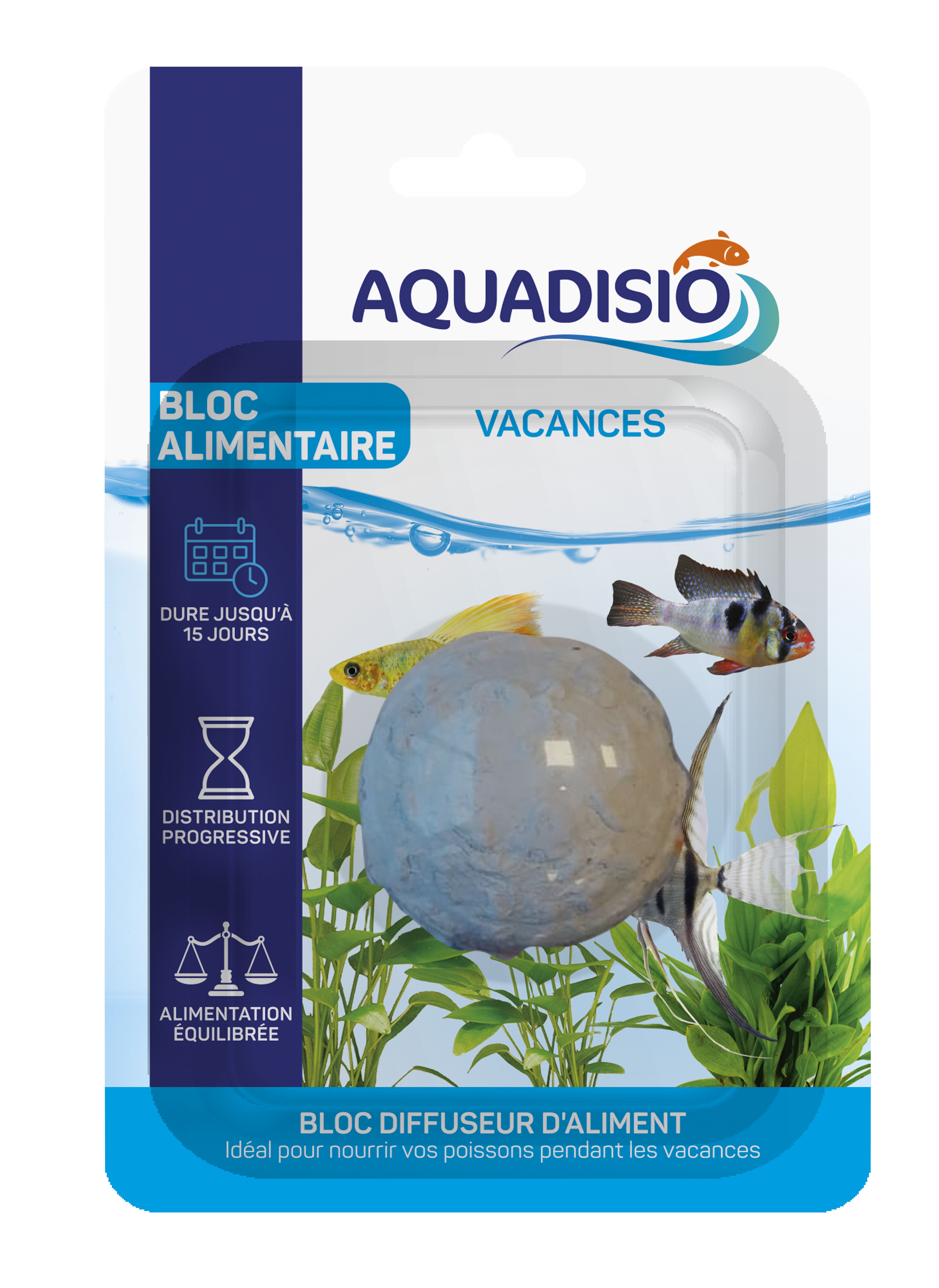 Aquadisio - Bloc Alimentaire Vacance pour Poissons - 100g Image num&eacute;ro 1