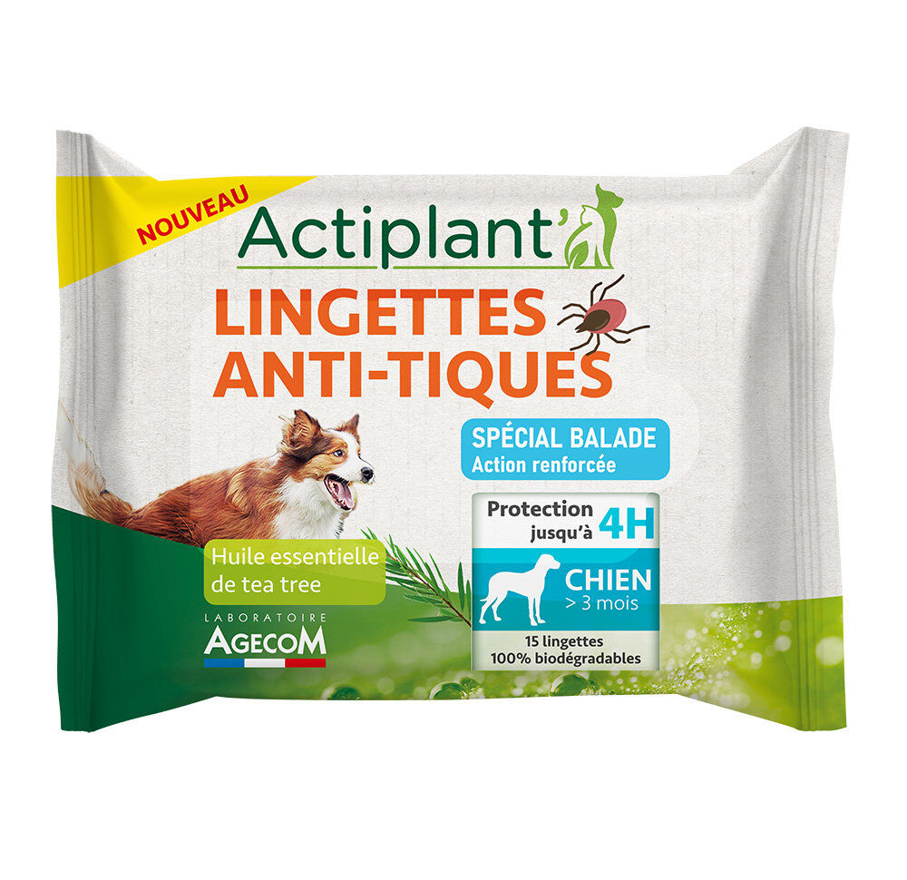 ActiPlant' - Lingettes Anti-tiques Sp&eacute;cial Balade pour Chien - x15 Image num&eacute;ro 1