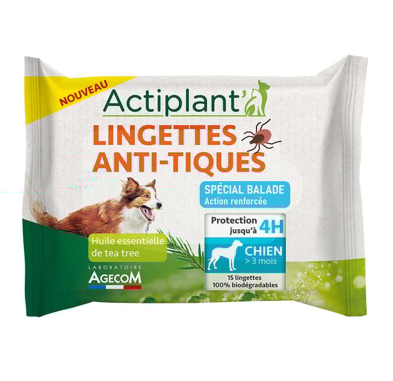 ActiPlant' - Lingettes Anti-tiques Spécial Balade pour Chien - x15 Image numéro 1 ActiPlant' - Lingettes Anti-tiques Spécial Balade pour Chien - x15 Image numéro 1
