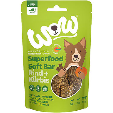 Wow - Friandises Barre Superfood Bœuf Citrouille pour Chiens - 150g