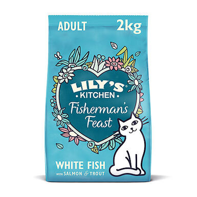 Lily's Kitchen - Croquettes Délice Pêcheur au Poisson Blanc et Saumon pour Chat - 2Kg