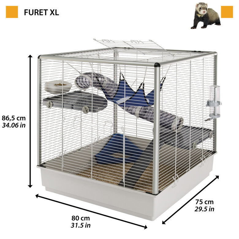 Ferplast - Cage XL pour Furet - 80x75x86,5cm Image numéro 4 Ferplast - Cage XL pour Furet - 80x75x86,5cm Image numéro 4