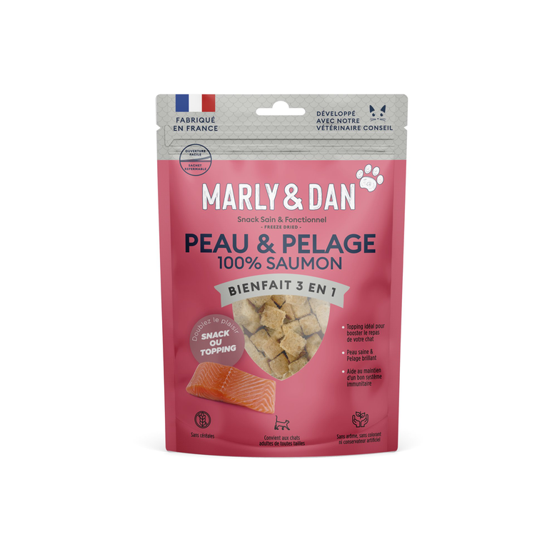 Marly & Dan - Friandises Freeze Dried Peau et Pelage pour Chats - 40g Image numéro 1 Marly & Dan - Friandises Freeze Dried Peau et Pelage pour Chats - 40g Image numéro 1