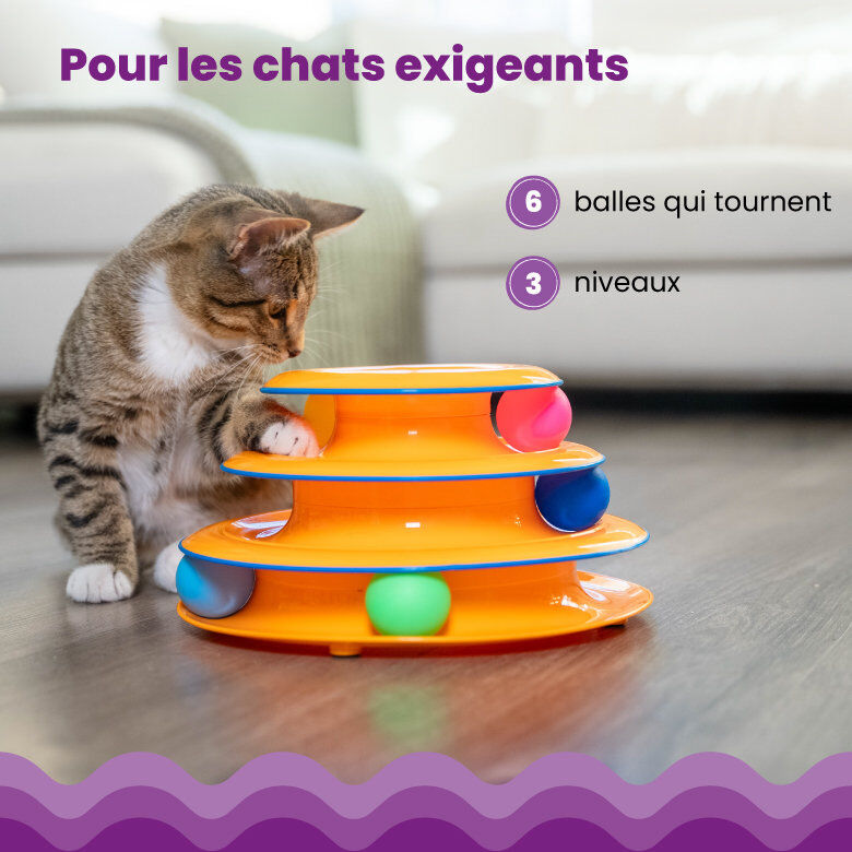 Outward Hound - Jeu Tour Tower of Tracks pour Chats - 13,3x13,3x25,4cm Image num&eacute;ro 5
