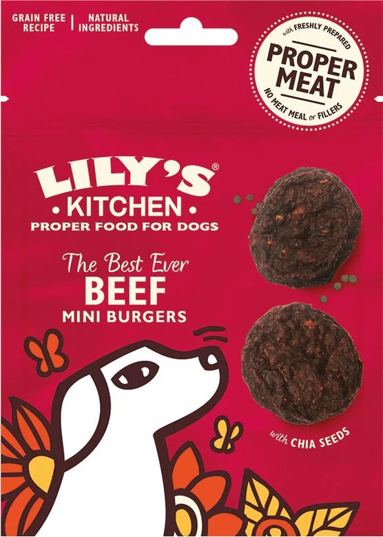 Lily's Kitchen - Friandises Beef Mini Burgers au Bœuf pour Chien - 70g Image numéro 1 Lily's Kitchen - Friandises Beef Mini Burgers au Bœuf pour Chien - 70g Image numéro 1