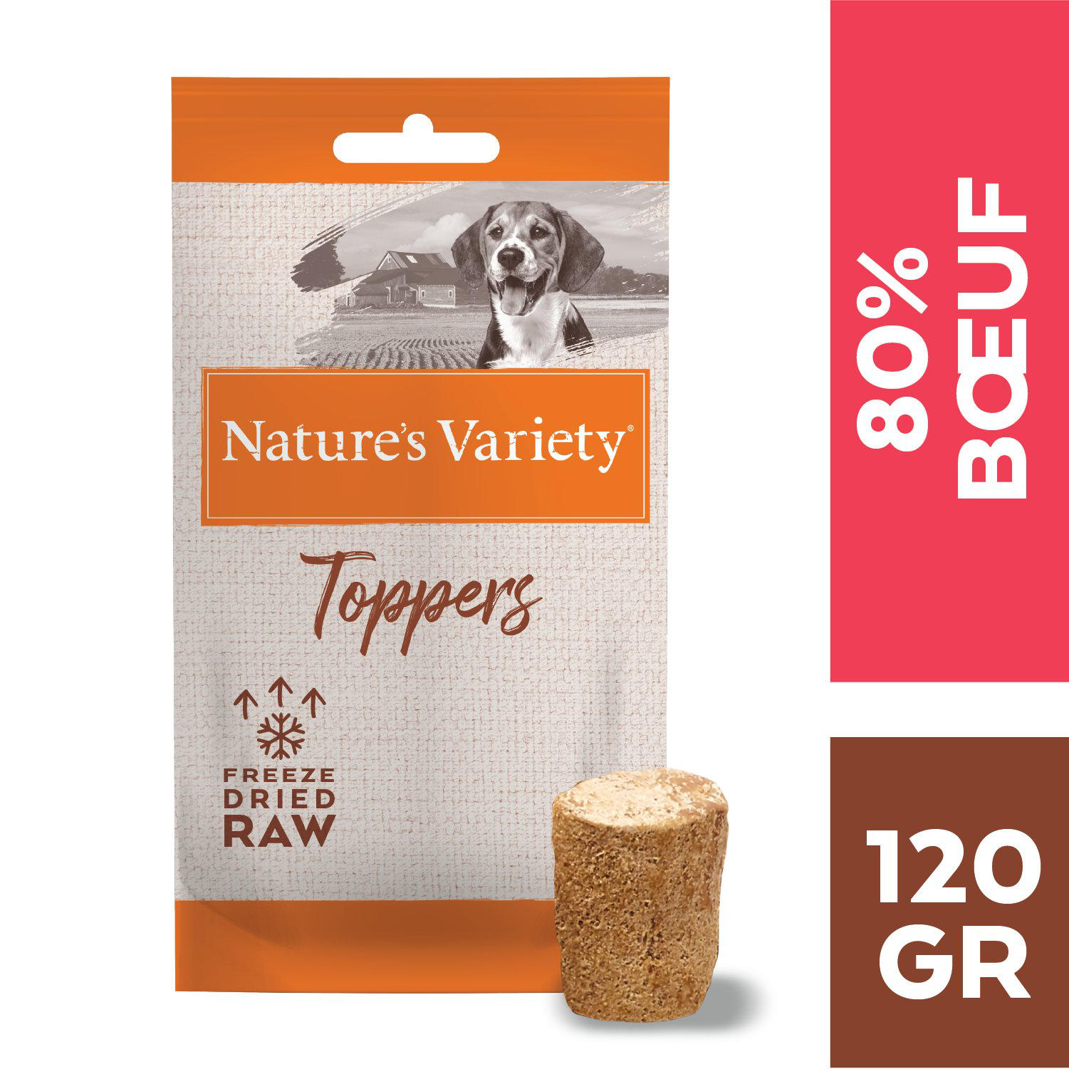 Nature's Variety - Bouch&eacute;es Toppers Freeze au B&oelig;uf pour Chiens - 120g Image num&eacute;ro 2