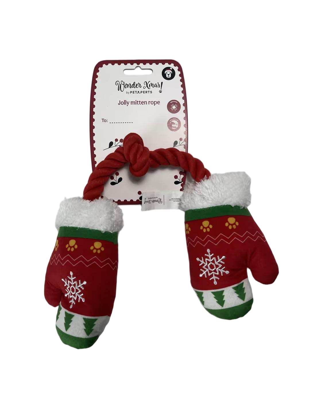 Wonder Christmas - Jouet Gants de No&euml;l en Corde - M Image num&eacute;ro 1