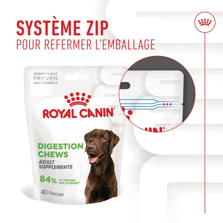 Royal Canin - Aliment Complémentaire Adult Digestion Chews pour Chiens - 160g Image numéro 9 Royal Canin - Aliment Complémentaire Adult Digestion Chews pour Chiens - 160g Image numéro 9