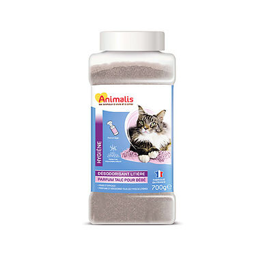 Animalis - Désodorisant pour Litière Parfum Talc Bébé pour Chat - 700g